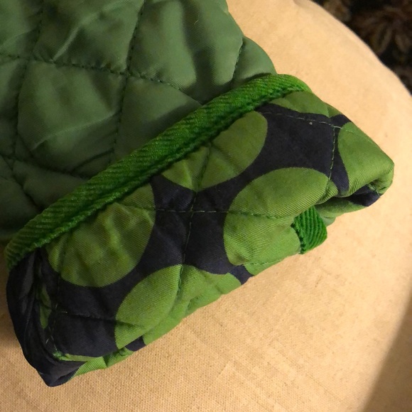 Boden Quilted Button Down Jacket Corduroy Trim Green Sz 6 - Picture 10 of 12